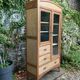 Armoire parisienne d’hôtel vitrée bois brut 1930