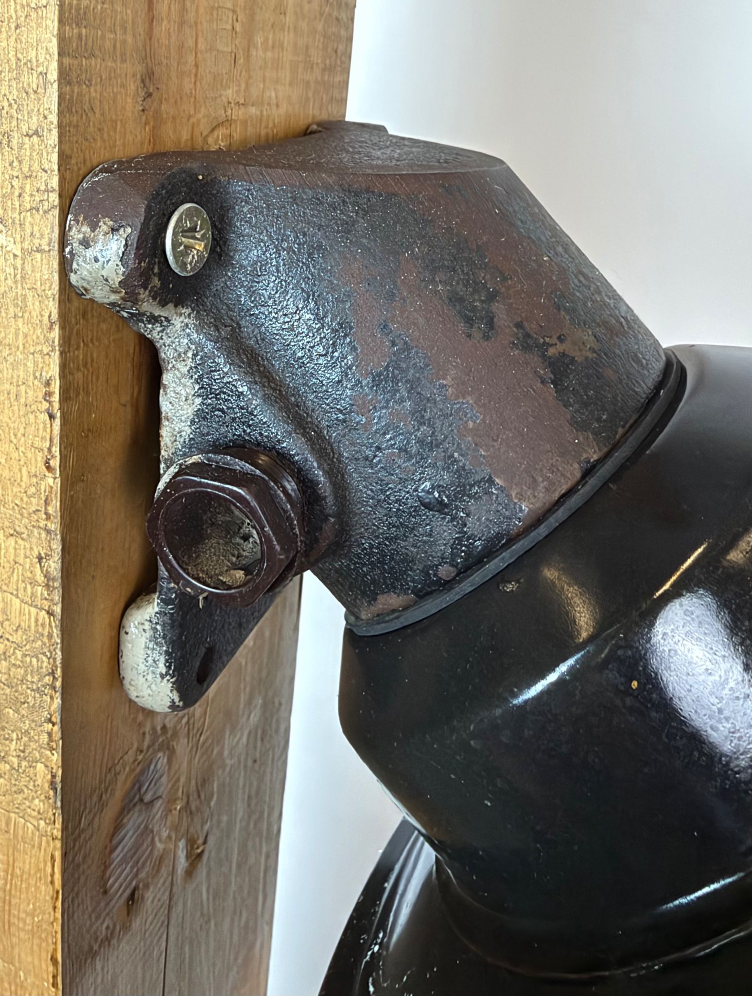 Vintage Industrial Black Enamel and Cast Iron Wall Lamp, 1960s