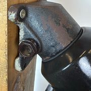 Vintage Industrial Black Enamel and Cast Iron Wall Lamp, 1960s