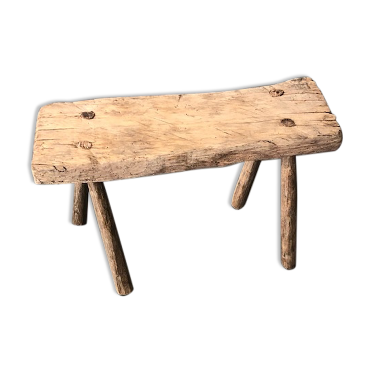 Banc de traite en bois blond