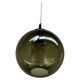 Plafonnier rond en verre vert par Carl Fagerlund pour Orrefors, 1967