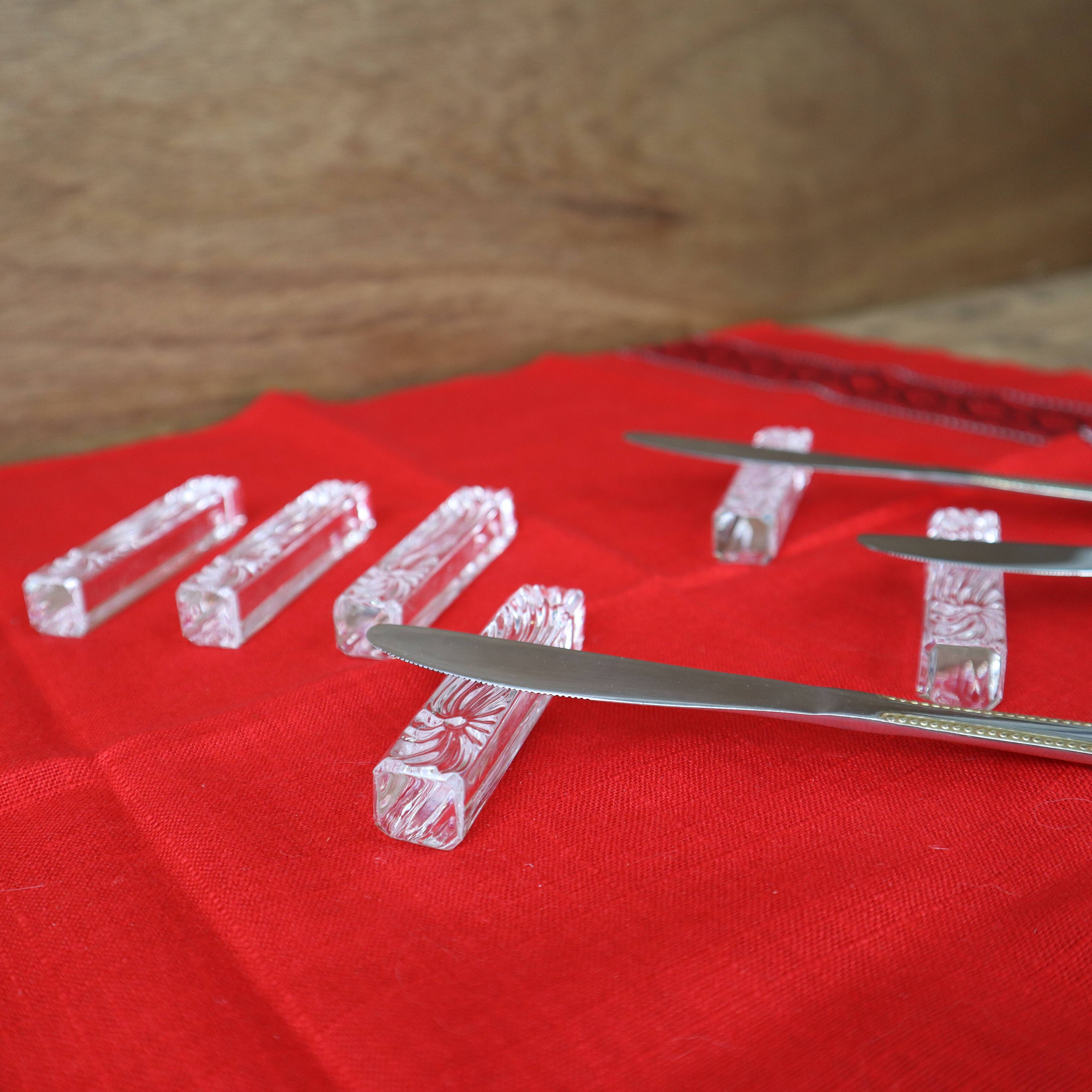 6 knife holders from the vannes le chatel crystal works - france 1765