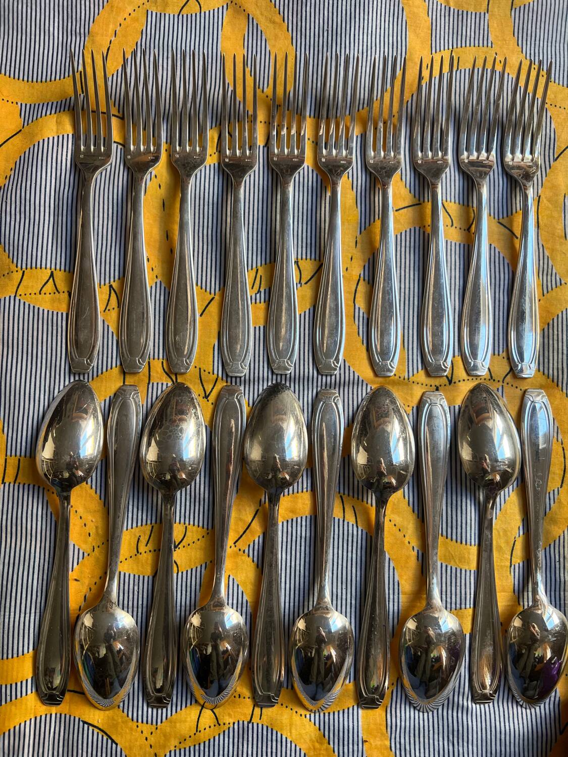 Silver - 10 art deco place settings