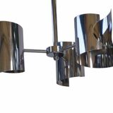 Vintage chrome steel pendant light, 1970s design