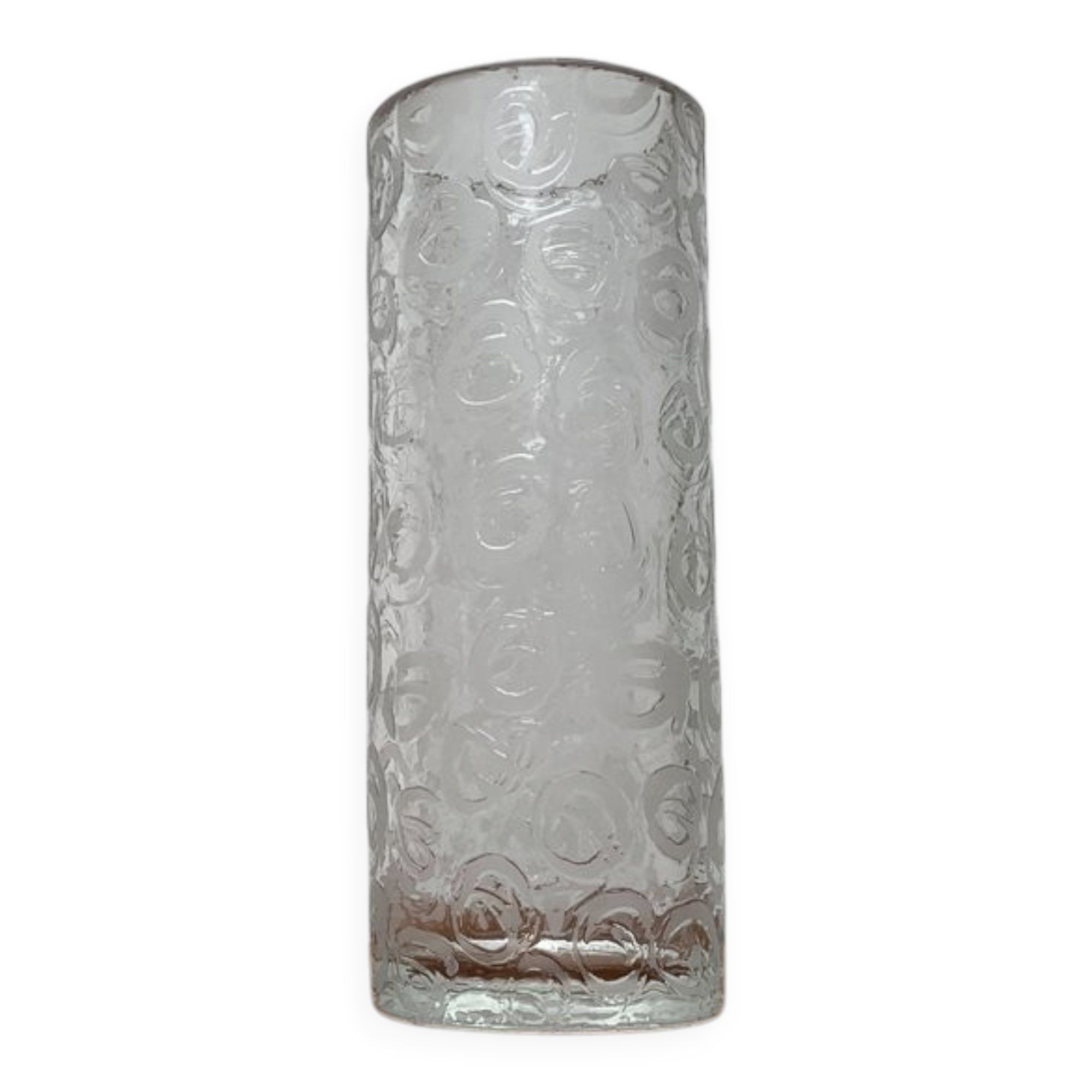 Large vase in raw glass, 1970s brutalism.