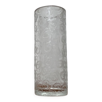 Large vase in raw glass, 1970s brutalism.