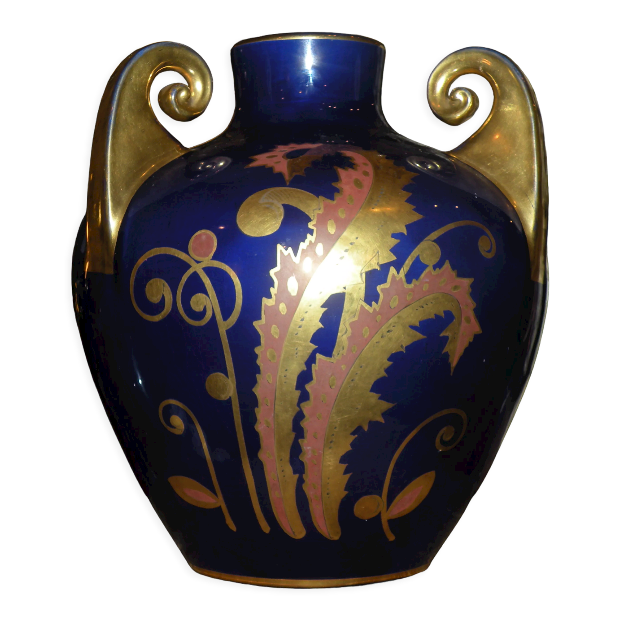 Vase period art deco, faience of Tours signed Maurice Pinon