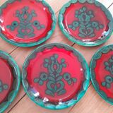 Set of 5 plates Gallo Piroschka Villeroy and Bosch green and red