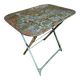 Vintage French bistro table in riveted iron – folding (1920s)
