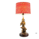 Unique and monumental Siamese bronze lamp from the 19th century, stamped.