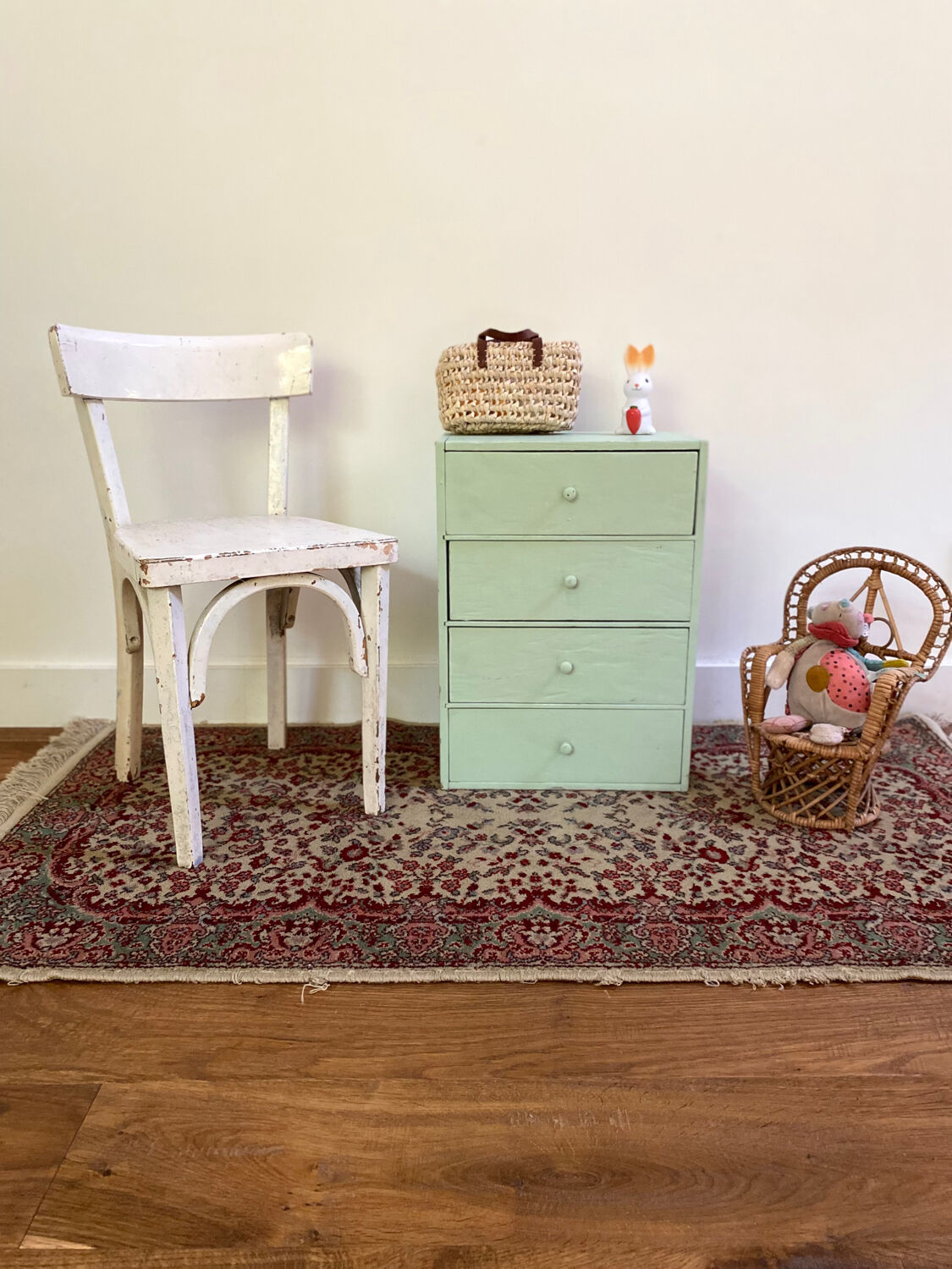 Small white wooden children's bistro chair