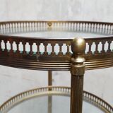 Gold brass and 1960 glass sellette/desserte