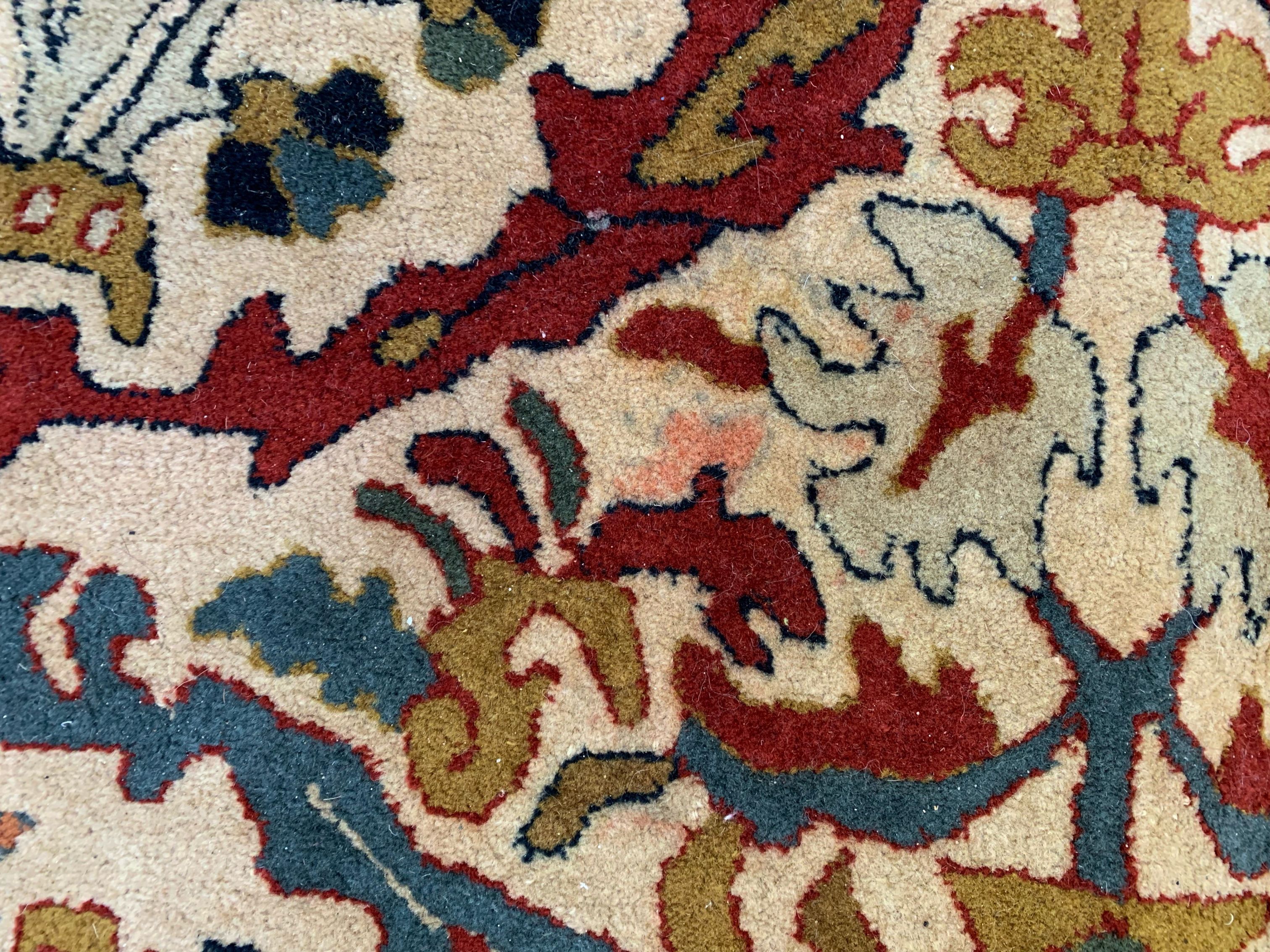 XL Vintage Arts and Crafts, W Morris style Rug 400x296 cm, Red Blue