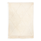 Tapis berbere beni ourain ecru avec losanges en relief 157 x 115 cm