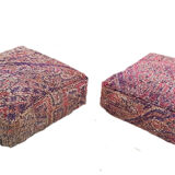 Set of 2 Moroccan poufs in carpets