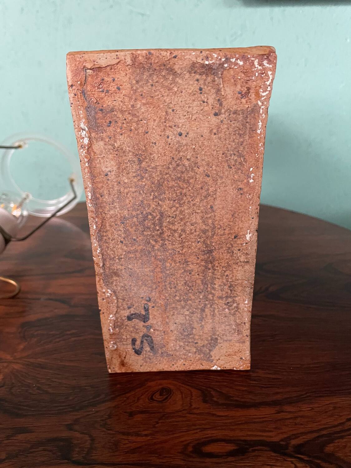 Danish Mid-Century Modern Pottery Table Lamp with Abstract Design 1975