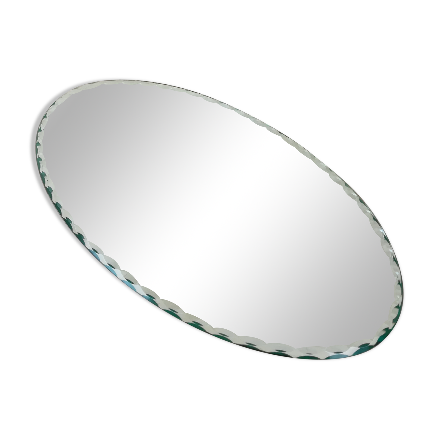 Mirror chiseled oval tray 29x16cm