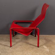 20thC Italian Red Leather Chair By Toussaint & Angeloni For Matteo Grassi