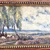 Tableau, troupeau de chèvres et son gardien,époque XIX ème