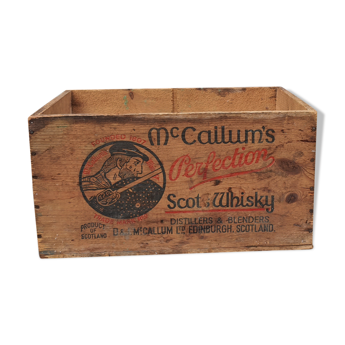 Vintage wooden whisky case