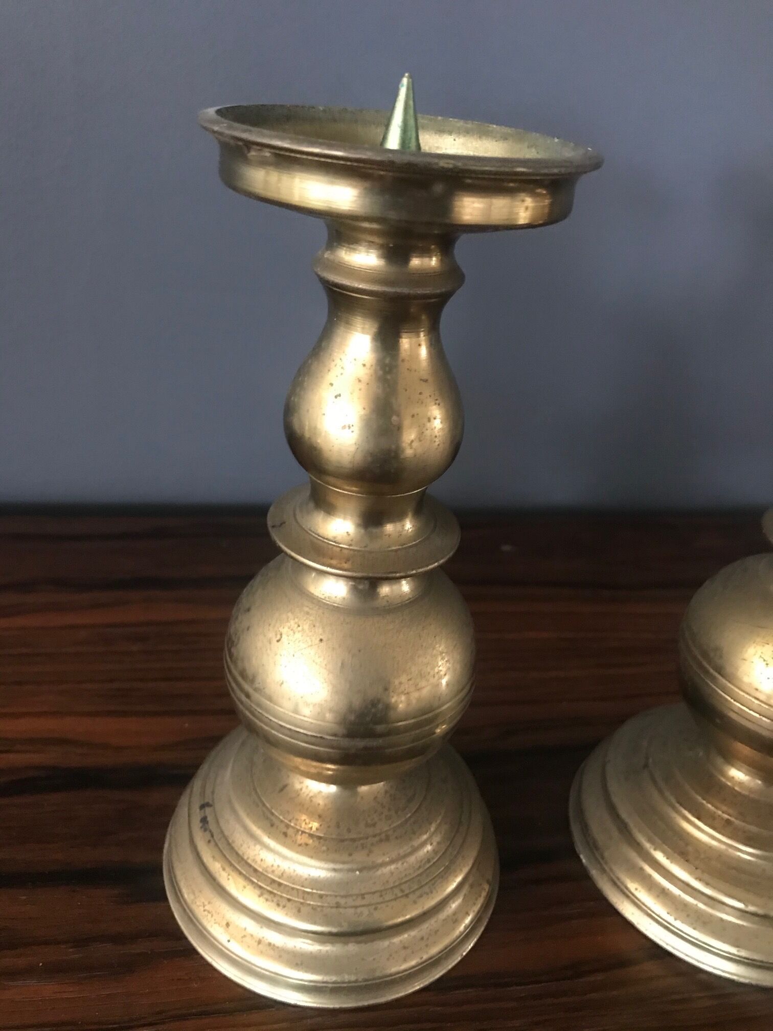 pair of brass candlesticks