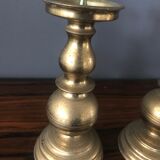 pair of brass candlesticks