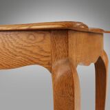 Mid-Century solid Oak carved Side Table, Belgium 1950s