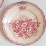 Set of 8 Terre de Fer plates with Eglantines motif, Diameter 22.5 cm