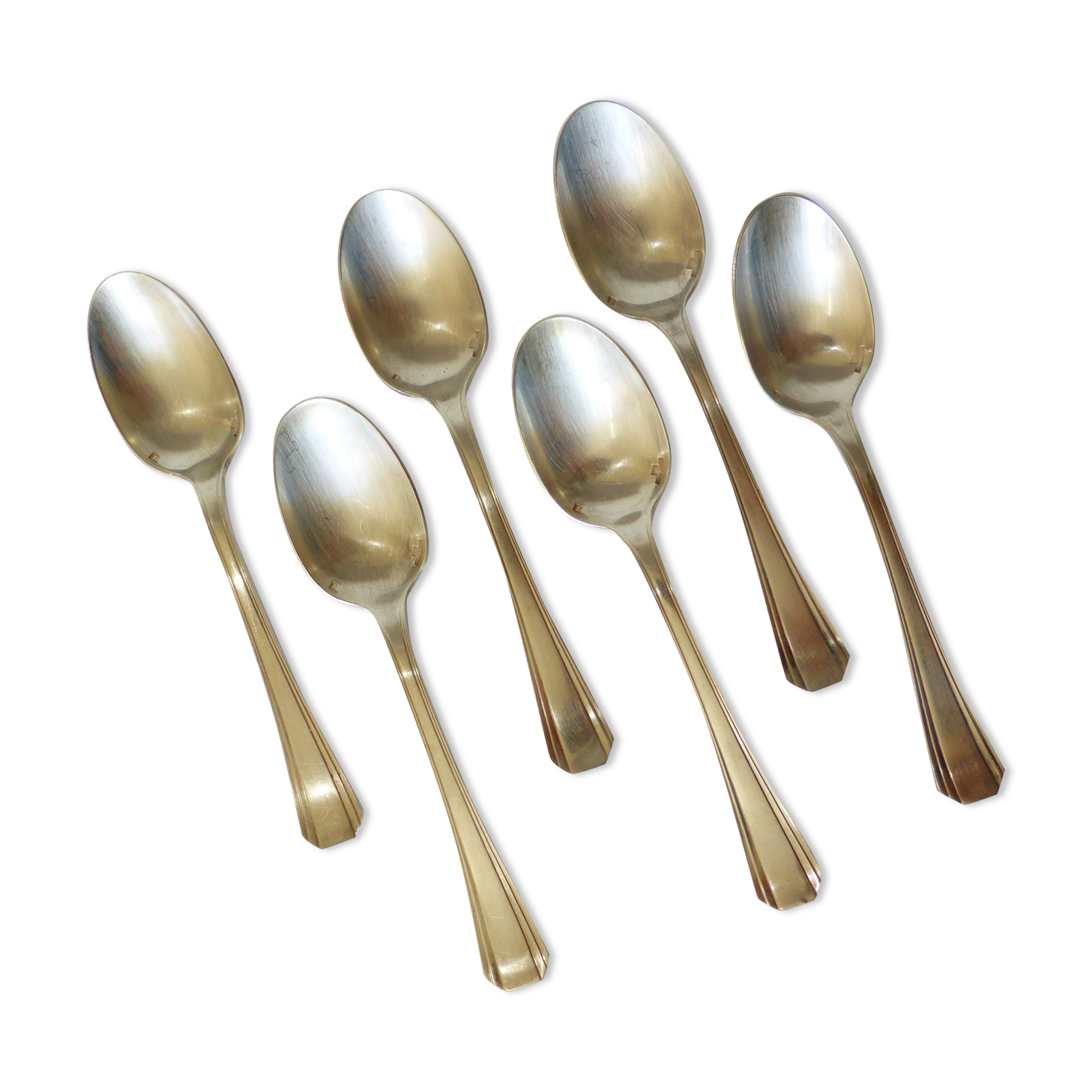 6 teaspoons Christofle art deco style silver metal 220666