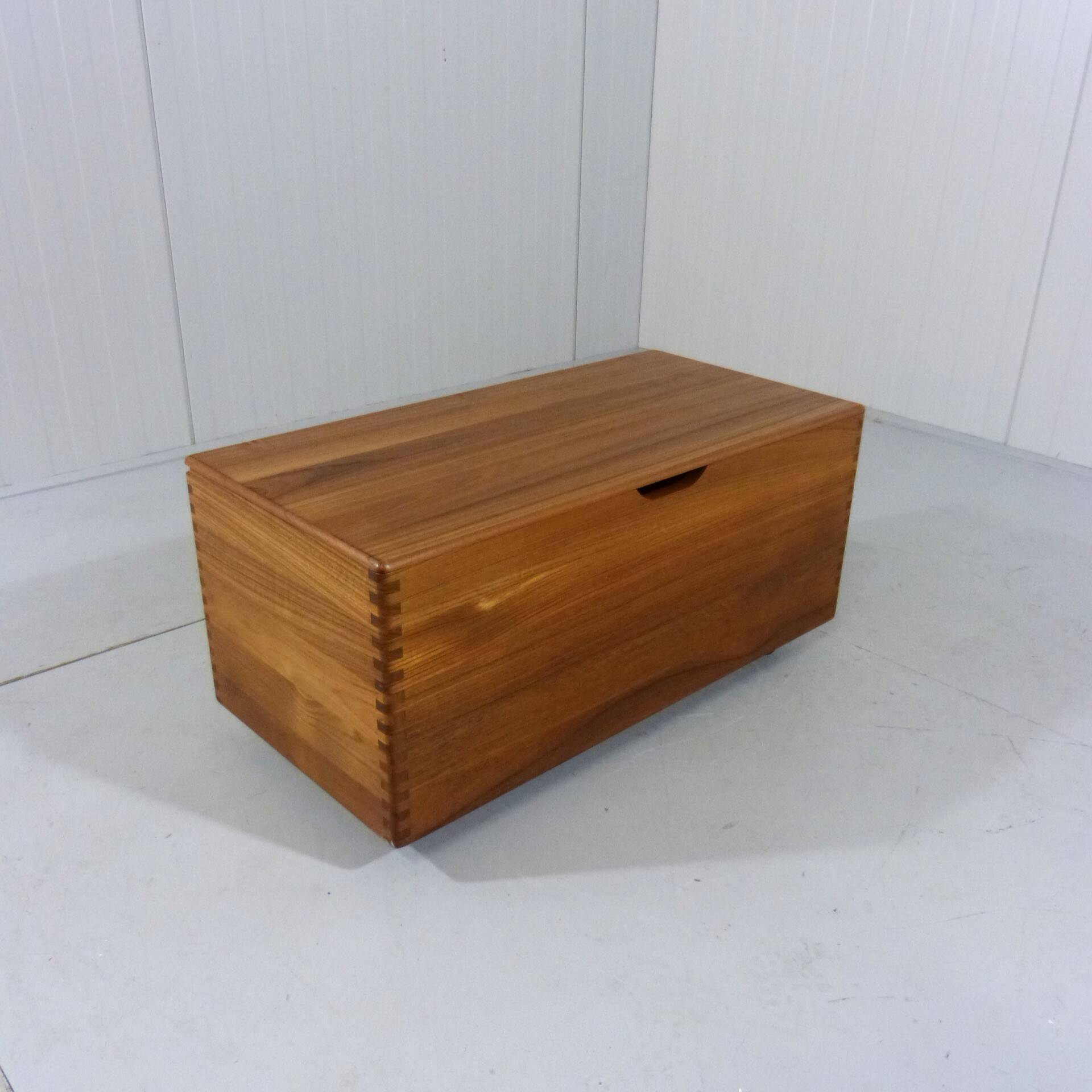 Salin Nyborg Teak Chest / Storage Box / Side Table on Wheels Denmark 1960s