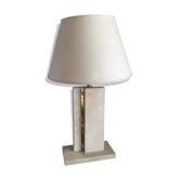 Travertine and brass table lamp