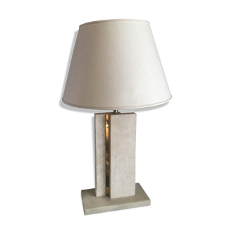 Travertine and brass table lamp