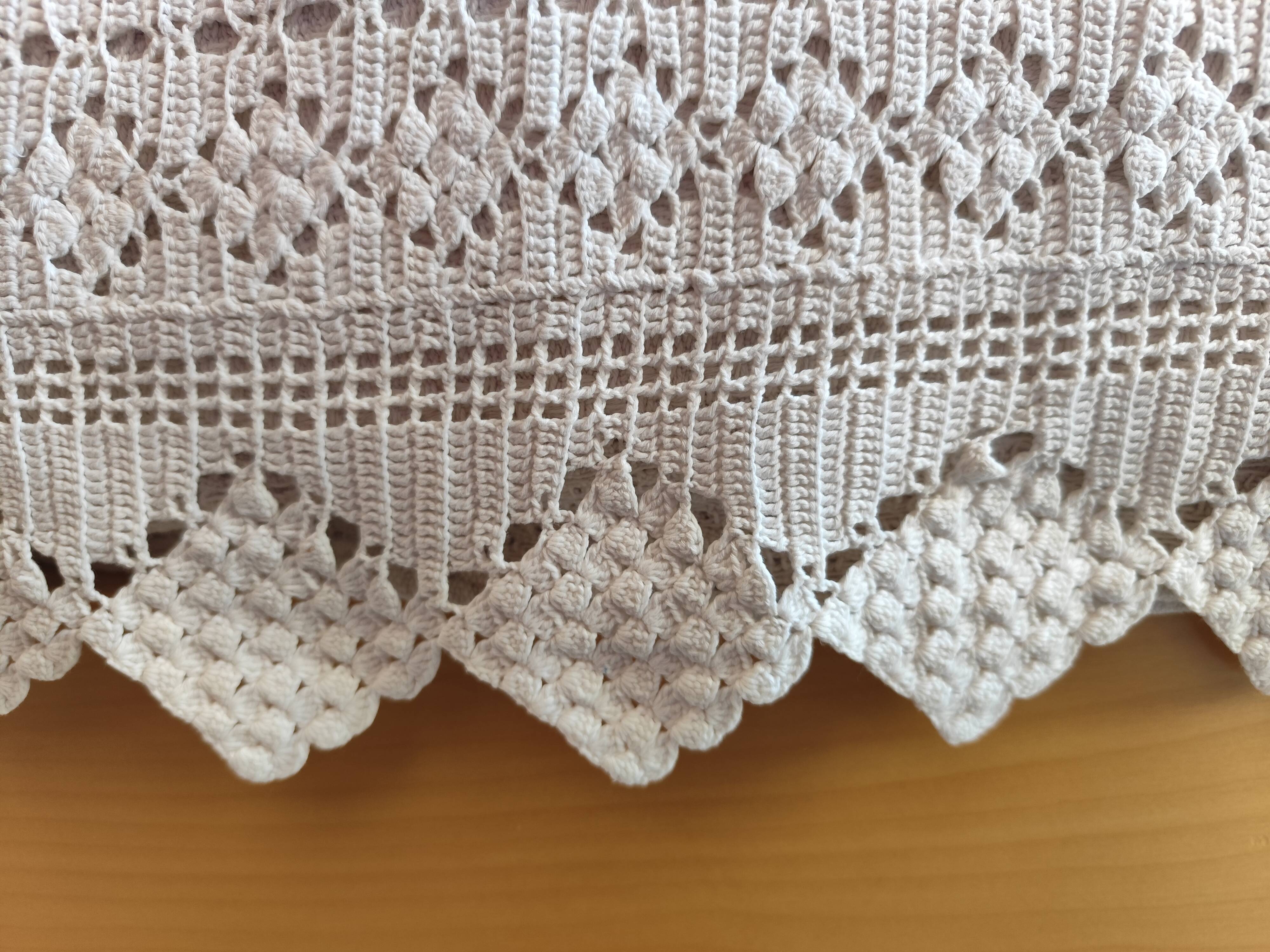 White cotton bedspread, crochet bedspread