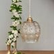 Vintage amber glass globe pendant light