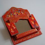 Miroir à décor peint de miniatures persanes