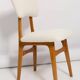 Chaise de salle à manger "Butterfly" style milieu du siècle, bouclé crème clair, Pologne, 1960s
