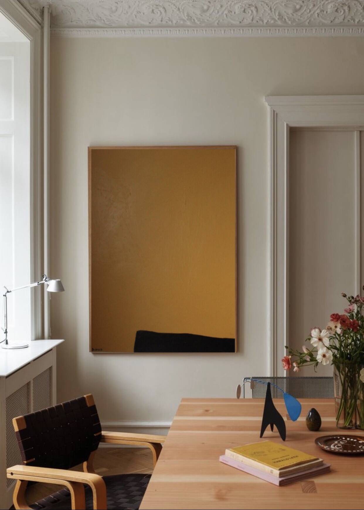Abstract painting Mb1 ocher 100x81 cm