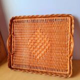Woven rattan plateau 60s