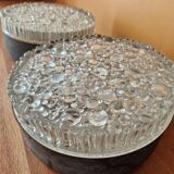 Pair of ceiling lights - staff leuchten - in moulded bubble glass - design 1960