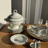 Covered soup tureen or vegetable dish in Saint Amand earthenware H29 D28