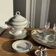 Covered soup tureen or vegetable dish in Saint Amand earthenware H29 D28