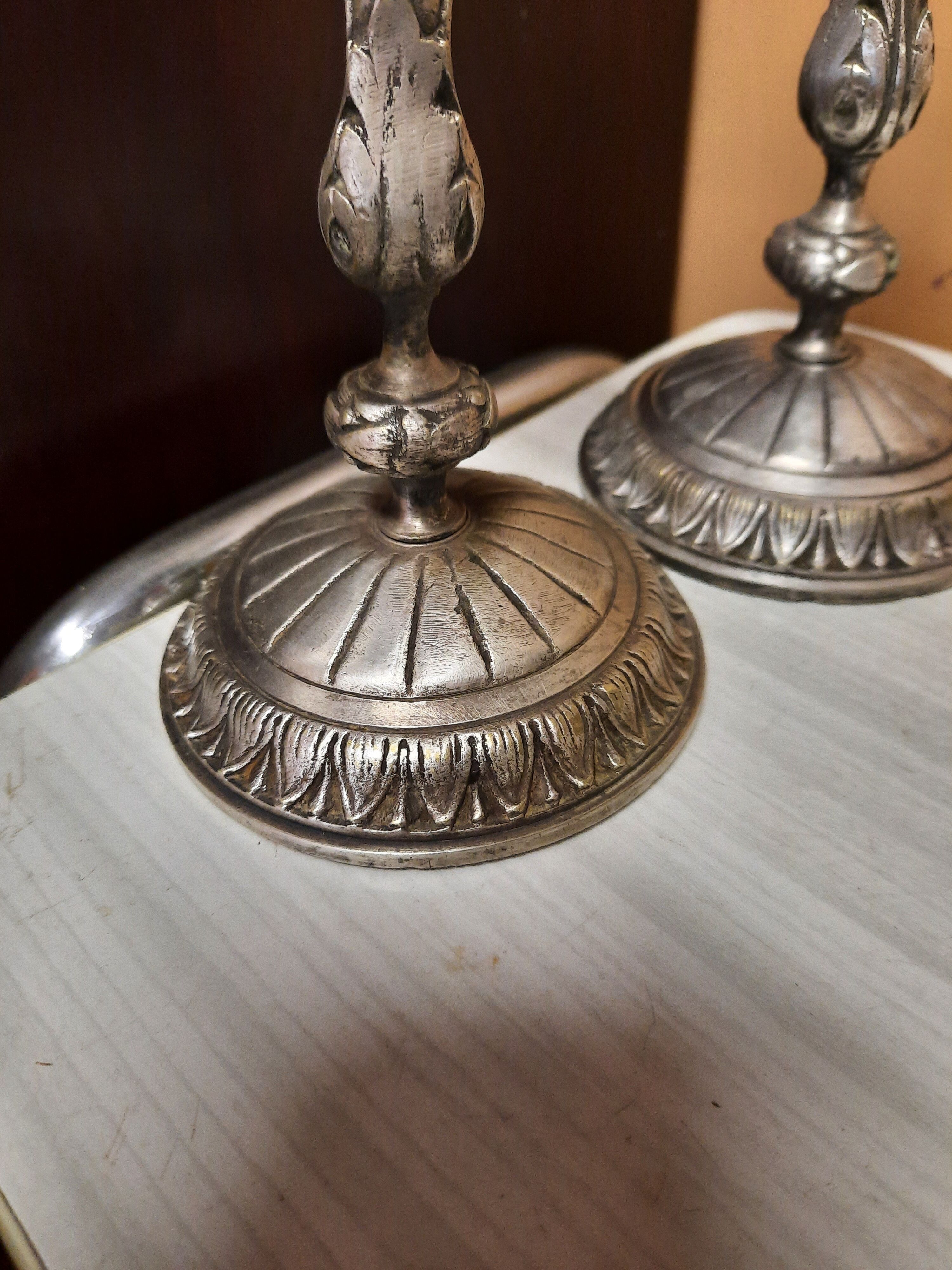 Pair of silver candle holders