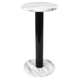 Postmodern pedestal table / plant stand in white Carrara marble, Italy, 1980s