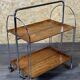 Chariot de service table d'appoint dinette space age brown design 60s 70s