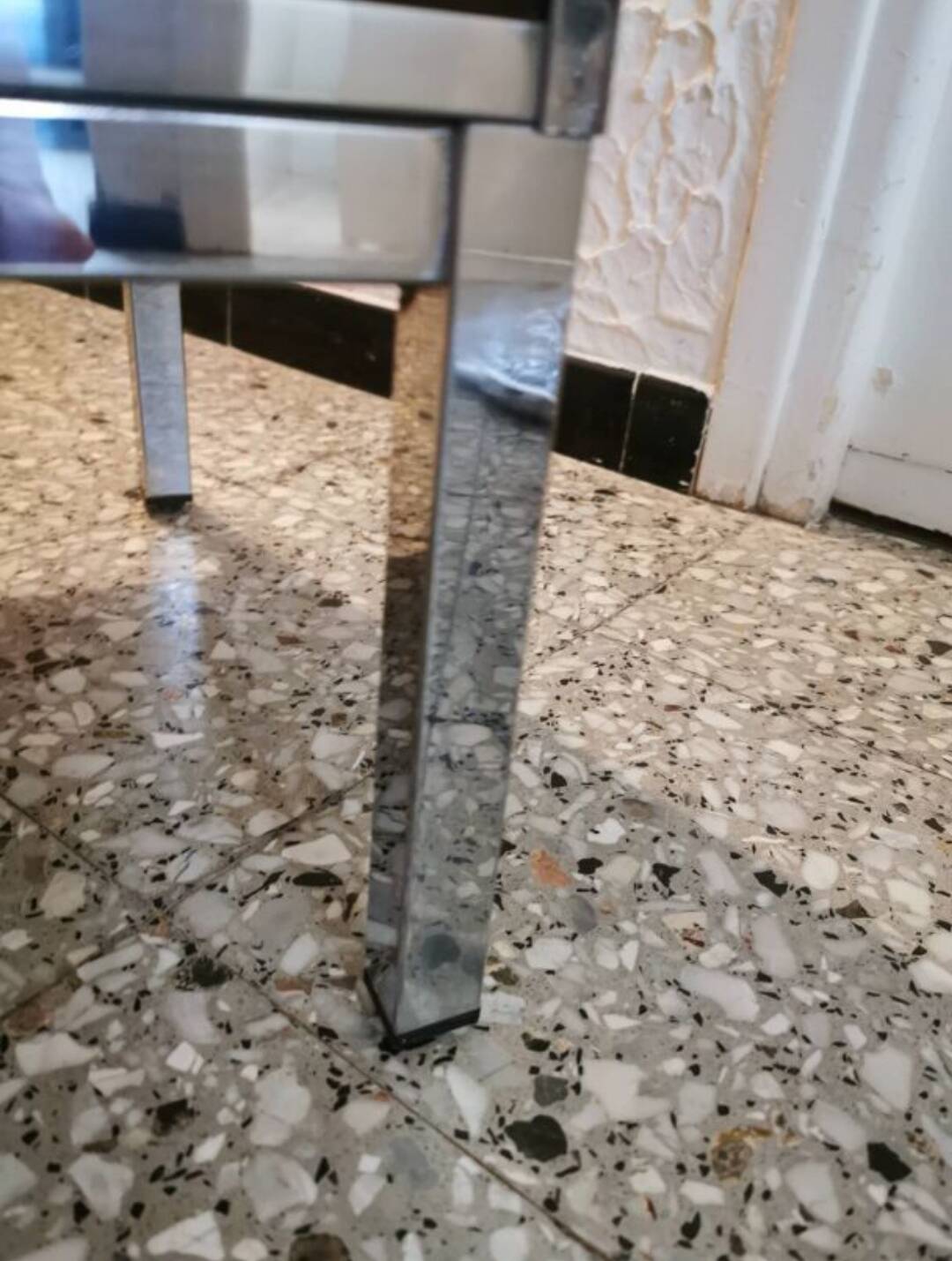 Rosewood and chrome display cabinet, 1970s-80s.