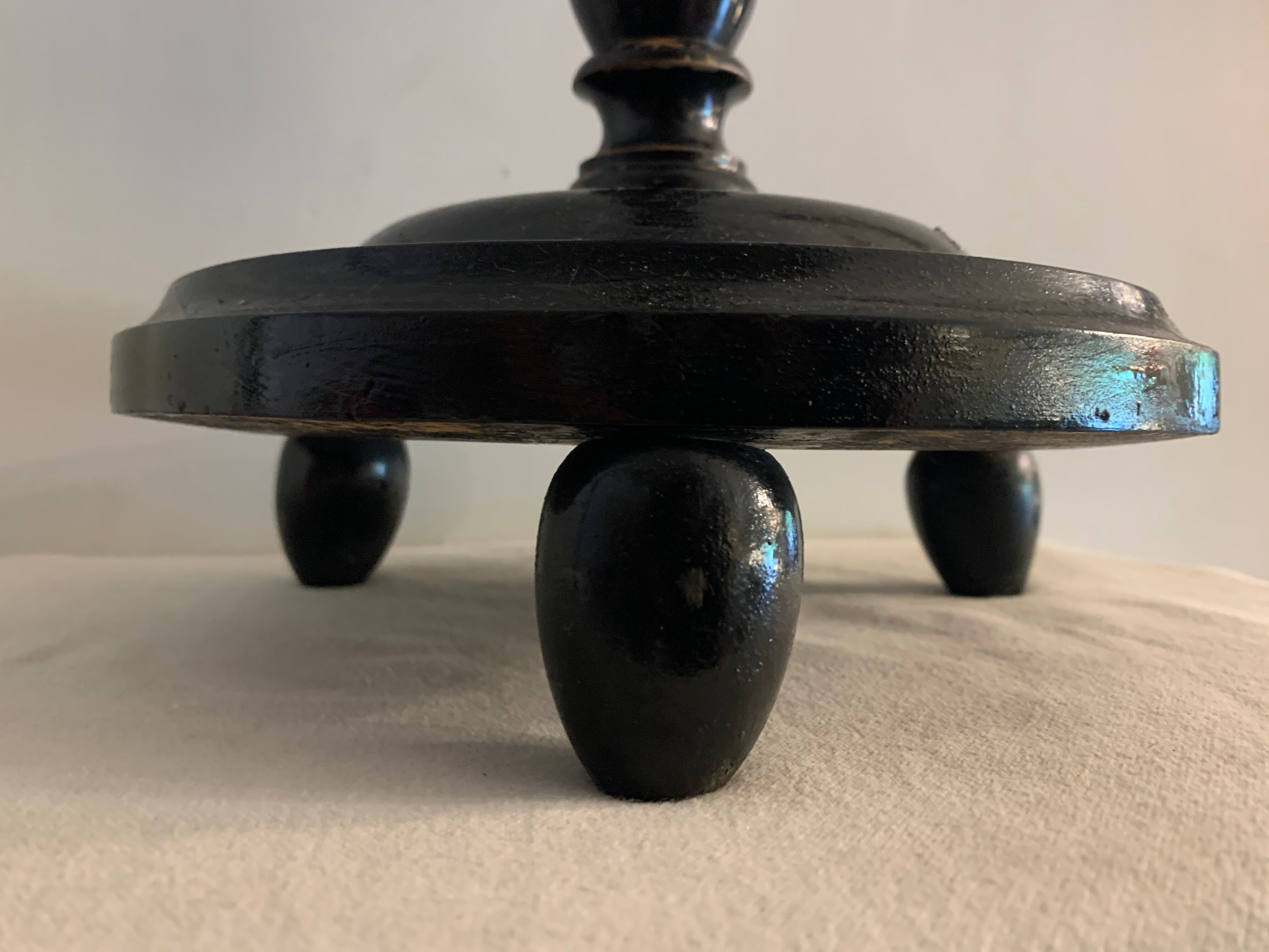 Pair of blackened wooden lampposts Napoleon III