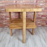 Table basse carrée art déco rénovée, Pologne 1950