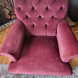 Upholstered velvet armchair
