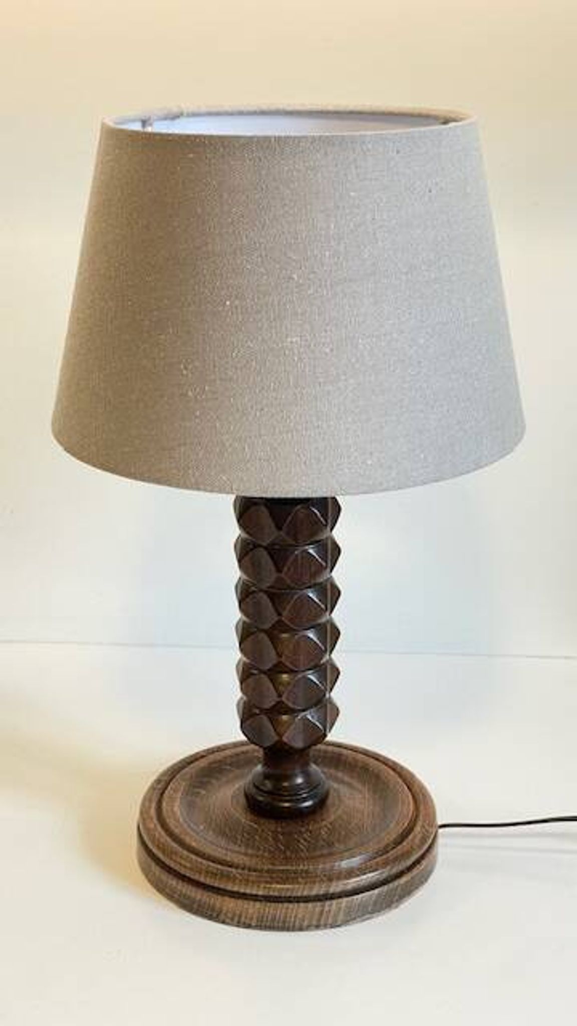 LAMPE Bois Charles DUDOUYT Vintage