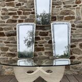 Trendy coffee table in glass and travertine